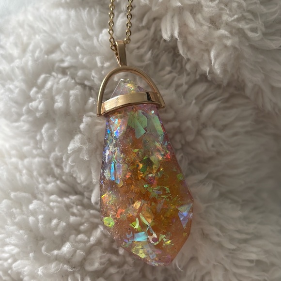 14k Gold Fill Necklace Beautiful Handmade Resin Pendant - Picture 7 of 11